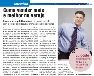 Matéria com Erik Penna na revista Novo Varejo