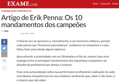 Matéria com Erik Penna no Portal Exame