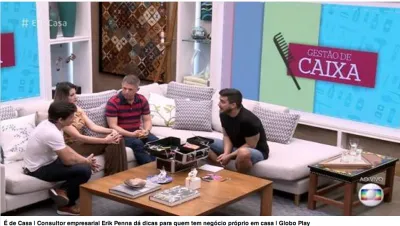 Erik Penna no programa É de Casa, da TV Globo