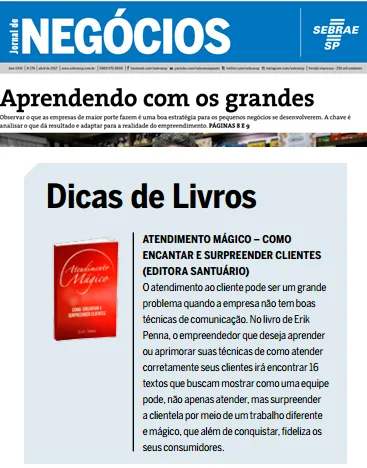 Livro de Erik Penna em destaque no JN Sebrae