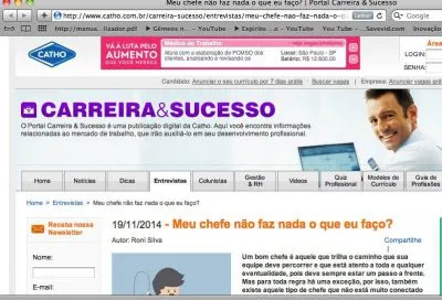 Matéria com Erik Penna na Catho